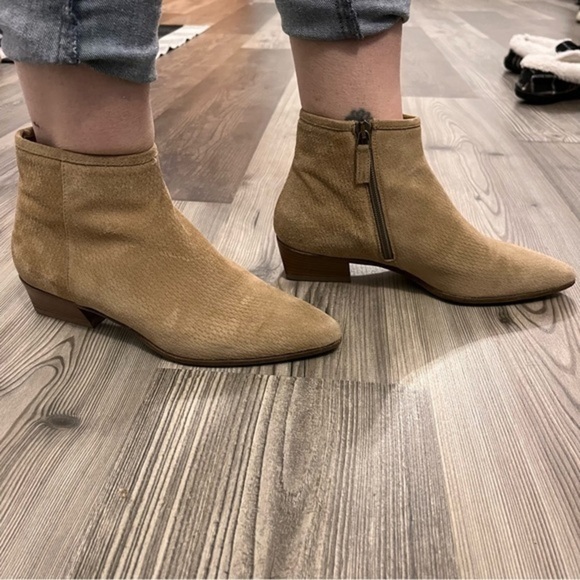 Aquatalia Suede Leather Pointed Ankle Boots Brown‎ 6.5 - Picture 1 of 8